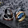 Stainless Steel Wood ring blue gold band rings for Men Women fashion jewelry will and sandy