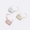 Fashion Gold Plated Bling CZ Lock Hoops Earrings for Girls Women Hip Hop Jewlery Nice Gift for Friend95533492853874