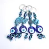 1pc turkey evil eye blue keychain 4 style resin animal fish elephant butterfly 14mm evil eye blue beads with glass round key5936675