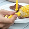 Creative Stainless Steel Corn Forks Holders Corn on The Cob Skewers Fruit Forks Outdoor Barbecue Tool8527884