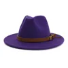 Europa och Amerika Mode Höst och Vinter Ny stil Svart Woolen Bowler Hat Fedora Hat