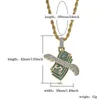 Pendant Necklaces TOPGRILLZ Iced Out Flying Cash Solid Necklace Mens Hip Hop Gold Silver Color Charm Chains Jewelry Gifts1278j