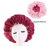 Bande à bande élastique réglable chapeau de bonnet de nuit 7 couleur double côté usure femme head housse de sommeil Cap Satiné Bonnet Casquette de chimiothérapie Casquette de chimiothérapie