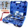 IgeEleeee Universal 2 i 1 Hydraulisk rör Expander och Flaring Tool Kit för 3/16 1/4 5/16 3/8 1/2 5/8 3/4 7/8 tum mjukt har coppe