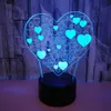 Regalo di San Valentino Amore luci a led Lampada da tavolo piccola 3D colorata Telecomando touch Luce notturna a LED per atmosfera visiva
