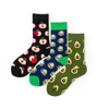 Chaussettes pour hommes nouveauté heureux drôle hommes graphique coton peigné omelette grenouille fou burger saumon maïs avocat oiseau poisson chaussette Christm169w