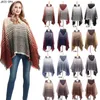 Szaliki 2021 Projekt mody Poncho Women Winter Ombre Cape Femme Scarfs for Ladies Knitted Cashmere Capes1986239