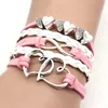 Weave Double Heart Infinity Armband Multilayer Wrap Armband Kid Women Fashion Jewelry Will and Sandy Gift