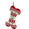 Calzini natalizi per animali domestici Borsa regalo per calzini natalizi con decorazioni natalizie in maglia di pesce osseo T3I51099