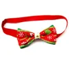 Série de Noël de collier de cravate d'arc d'animal de compagnie avec un chien brillant chien de chien de compagnie décorations de Noël fournitures Accessoires Strap sur le cou FT19