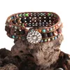 Moda Boho Grânulos Pulseira Jóias Colorido Pedra Natural Amizade Frisada Envoltório Pulseiras Dropship