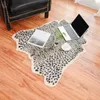 Leopard Gedrukt Rug Cow Tiger Cowhide Faux Skin Leather Nonslip Antislip Mat 94x100cm Dierlijke print Tapijt voor HO