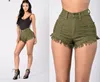 Europe États-Unis éclate élastique laine cheveux bord taille haute short en jean militaire vert vin rouge rose soutien lot mixte