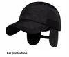 Ball Caps Voron 2021 Warm Winter Baseball Cap Men Brand Snapback Black Solid Bone Mens Hats Ear Flaps1
