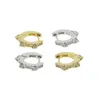 silver color triple spike huggie hoop earrings 2021 design mini small earring for women 11