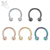 ZS 5 PC/LOT El anillo de la nariz de acero inoxidable Piercings de la nariz de la nariz Helix Percado de la oreja para mujeres Hombres Anillos de tabique Percado de la joya del cuerpo