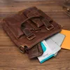 Men Crazy Horse Leather Design Vintage Business Briefcase Casual Laptop Travel Bag Tote Attache Messenger Portfolio B2591