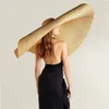 Kadın moda büyük güneş şapka plaj hasır şapka katlanabilir saman kapağı büyük boyutlu katlanabilir güneşlik plaj anti-uv189w