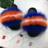 Mooie schattige zoete roze blauw hart 38 kleuren mode ontwerper casual huis echte vos bont eva platte sandles slippers voor vrouwen mannen meisjes