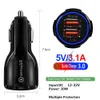 QC 3.0 Fast Car Charger Dual USB Port 3.1A Fast Charging 5V 9V 12V Qualcomm Adaptive Quick Charge Phone Adapter for Samsung S8 Iphone 7 8 X