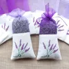 200 sztuk / partia Fioletowy Bawełna Organza Lavender Saszetka Bag DIY Suszone Kwiat Pakiet Bag Wedding Party Prezent Wrap