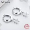 Modian New Luxury Solid 925 Sterling Silver Hearts Stars Boucles d'oreilles Fashion Silver Jewerly Fomen Women Wedding Earge Gift2948636