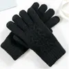 Künstliche Wolle Warme Herbst Winter Outdoor Weiche Gestrickte Erwachsene Waschbar Frauen Handschuhe Doppelte Dicke Solide TouchScreen Täglich1