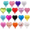 18" Inch Hear Shape Foil Balloon 18 Colors Baby Lovers Wedding Birthday Party Room Decoration Air Inflation Balloons