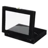 Velvet Glass Ring Earring Jewelry Display Organizer Box Tray Holder Storage Case MX200810