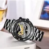 Forsining Men Skeleton Automatic Mechanical Watches Men Double Side Transparent Stainless Steel Watches Fashion Luminous Clock217b