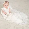 Cute First Communication Dress With Hats Shoes Short Sleeve Lace Appliques Long Baptism Dress Custom Made Christening Dresses For Baby Girl