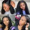 Peluca de onda profunda Peluces para el cabello humano Bob brasileño para mujeres negras HD Full frontal Wave Wave Wid and Wavy Lace Front Wig2990761