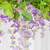 180 cm wisteria konstgjorda blommor plast Silk Ivy Vine Garland Hydrangea String Wedding Arch Diy Craft Wall Hanging Decoration3118