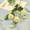Falso Long Baunilla Chrysanthemum (4 stems / peça) 29.13 "Simulação de comprimento Melaleuca Daisy para casamento Home Flores Artificiais