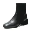 Tamanho 35 50 Nice New Tornozelo Botas Mulheres Autumn Classic Black Shoes Woman Saltos planos