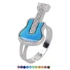 Sensor de temperatura Anel de humor Mudança de cor guitarra Butterfly Heart Rings para mulheres jóias de moda Will e Sandy Gift