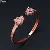 Donia Smycken Lyx Bangle Party European och American Fashion Dubbelhöjd Leopard Print Mini Inlagda Zirconia Armband Designer Present