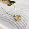 S925 Sterling Silver Vintage Round Rose Flower Pendant Necklace Women Jewelry High Quality Best Gift for Her