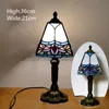 Mediterranean Style Restaurant Bar Cafe LED Vintage Desk Lamp Bedside Colorful Glass Table Lamps Nightstand Light Bedroom LampNO 2676583