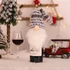 Jul Gnomes Vin Bottle Topper Cover Dekorativa Handgjorda Svenska Tomte Vinflaska Klänning Julbord Dekorationer JK2009XB