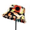 Nouveau extérieur multicolore arc-en-ciel fausse fourrure hiver seau chapeaux femmes fille lettre motif pêcheur chapeau doux chaud dame panama Gorros