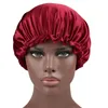 Nieuwe solide kleur Silk Satijn Night Hat Women Head Cover Sleep Caps Bonnet Hair Care Fashion Accessories VV207