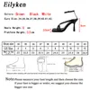 Eilyken 2020新しいファッションクリップTOE Vネックデザイン女性サンダル夏の足首バックルストラップスティレットハイヒールの女性のドレスシューズ0922