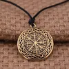 Min form Mode Symbol Of Norse Runic Norrse Runes Vegvisir Hängsmycke Necklace Kompass med kedja för kvinnor Män Viking Smycken