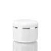 White Plastic Jar with Lid Empty Refillable Cosmetic Plastic Bottles Make Up Face Cream Lotion Storage Container