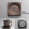 Creative Japanese Ceramic Coffee Mug Tumbler Rust Glaze With Wooden Handle Milk Beer Water Cup Home Office Drinkware 300ML243O