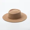 Stingy Brim Hats Caluriri Wool Fedora Hat Winter Outdoor Lady Elegant Wide 100% Women Pink Temperament285n