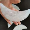 14-15CM Natural Selenite Crystal Moon Satin Spar Moon Healing Meditation Crystal Mineral Home Decora