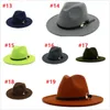 2020 Damen-Fedora-Hut für Gentleman, Wolle, breite Krempe, Jazz-Kirchenkappe, Band, breite, flache Krempe, Jazz-Hüte, stilvolle Trilby-Panama-Kappen