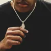 5A cubic zirconia hip hop bling men boy jewelry hiphop Rock baguette cz hamsa hand tennis chain necklace1304O